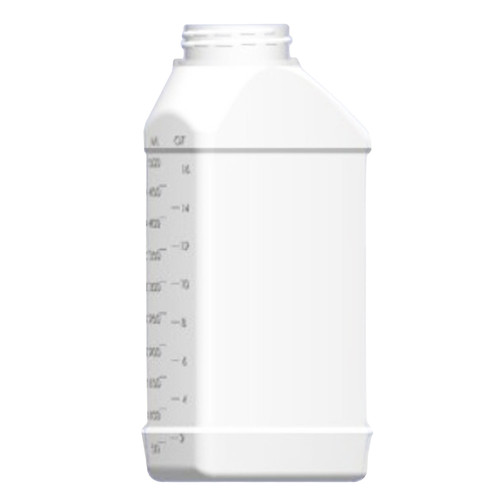 16 oz White HDPE Plastic F-Style Big Mouth Bottle, 45mm 45-400 w/ Window Stripe
