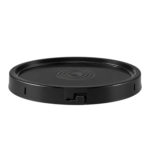 7 Gallon Black HDPE Plastic Open Head Pail Tear Tab Cover