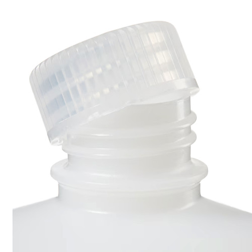 16 oz Natural HDPE Plastic Boston Round Bottle, 28mm 28-415, 19.7 Gram w/ Cap