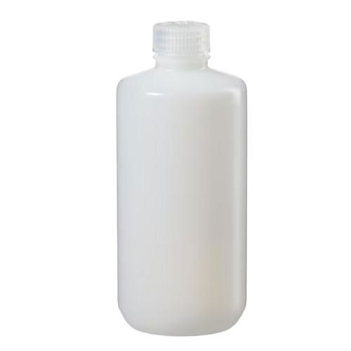 16 oz Natural HDPE Plastic Boston Round Bottle, 28mm 28-415, 19.7 Gram w/ Cap
