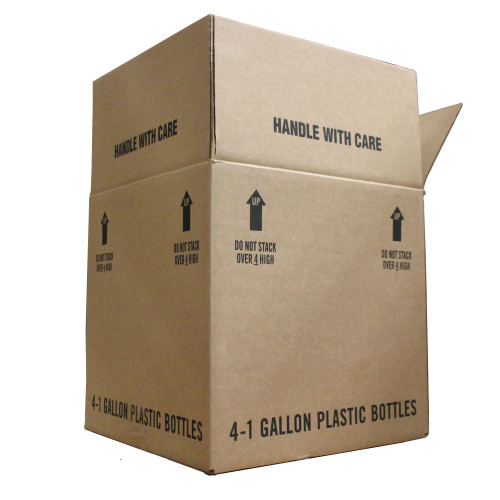 4 x 1 Gallon Kraft Carton w/ Z Divider for Gallon Round Jug