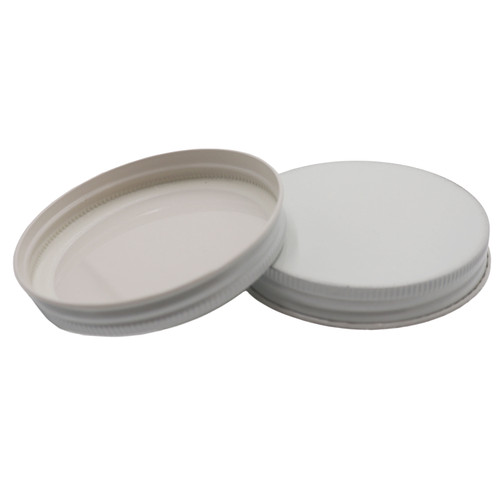 89mm 89-400 White Metal Screw Cap, Plastisol Liner