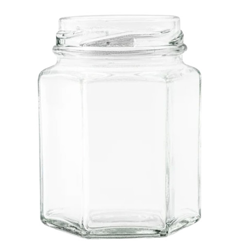 3.7 oz, 110 ml, Flint Glass Oval Hex Jar, 48mm 48-2010, Twist