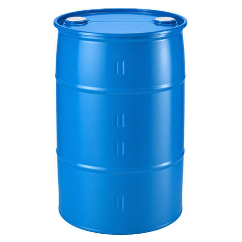35 Gallon Blue Plastic Tight Head Drum, 2" x 2" Fitting