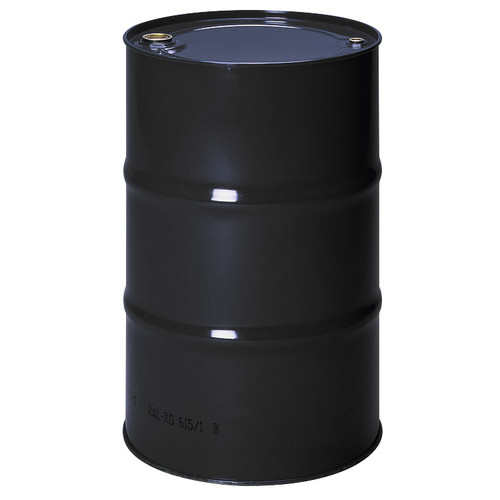 55 Gallon Black Steel Tight Head Drum, Olive Phenolic Lining, 2" & 3/4" Fitting, UN Rated