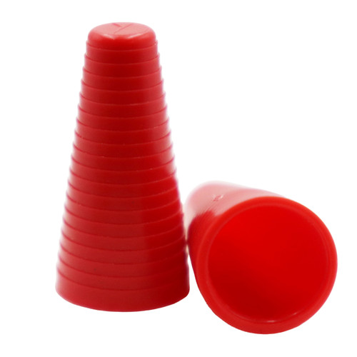 Red LDPE Plastic Long Tip Yorker Cap Spout