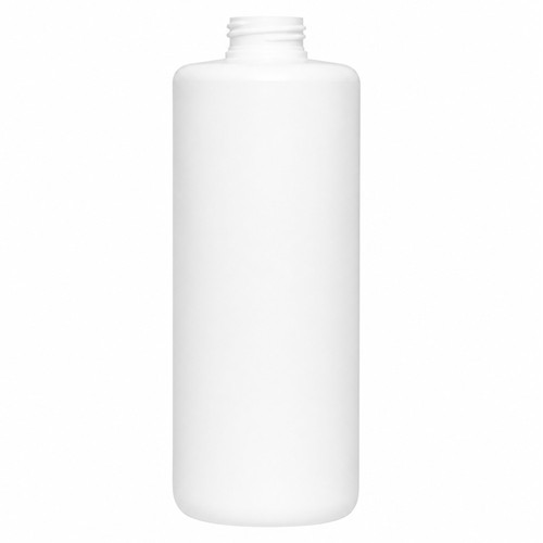 32 oz White HDPE Plastic Cylinder Bottle, 28mm 28-410, 55 Gram
