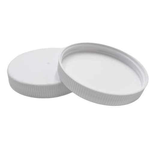 70mm 70-400 White PP Plastic Matte Top, Ribbed Side Continuous Thread Cap, F217