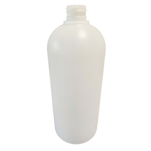 1  Liter Natural HDPE Plastic Cosmo Bullet Round Bottle, 28mm 28-410, 62 Gram