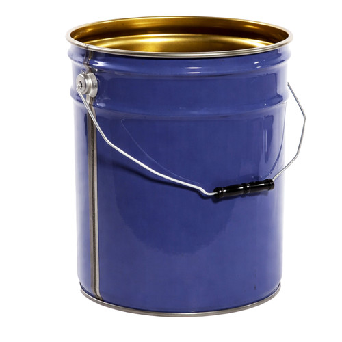 5 Gallon Lanco Blue Steel Open Head, Clear Phenolic Lining, w/ CWL, Offset by 2", 3.5" Double Bead, UN Rating