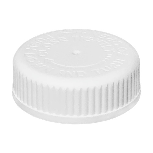 38mm 38-400 White PP Child Resistant FSM 1.020 Plain Liner, Push Down & Turn