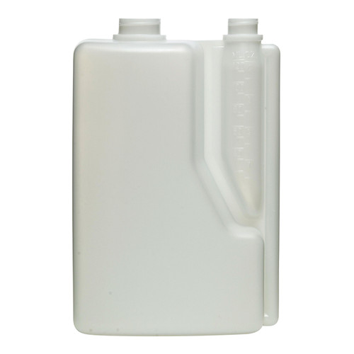 2 Liter Natural HDPE Plastic Twin Neck Bettix Bottle, 28mm 28-400 & 38-400, 150 Gram, Graduation Marks