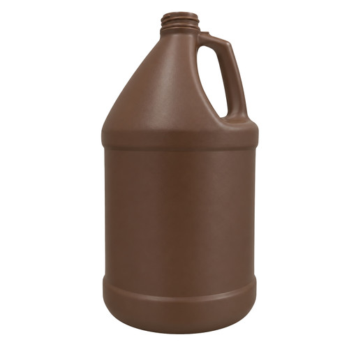 128 oz Brown HDPE Plastic Industrial Round Bottle, 38mm 38-400, 130 Gram