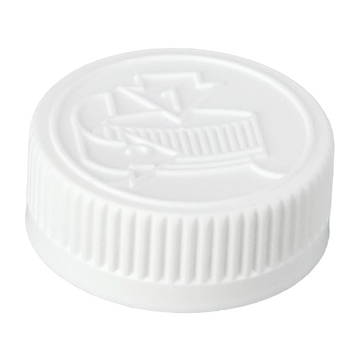 38mm 38-400 White PP Plastic Child Resistant Cap, Pictorial, A01, .020 Foam Liner, Heat Seal for PE