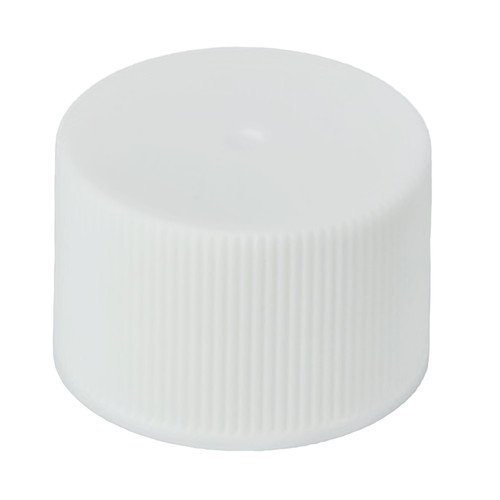24mm 24-410 White PP Plastic Matte Top, Ribbed Side Cap, F217, PS22, Printed Liner