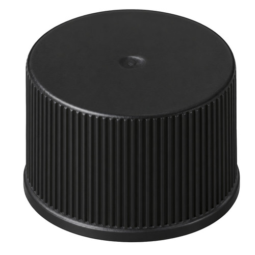 20mm 20-410 Black PP Plastic Matte Top, Ribbed Side Cap, F217 Liner