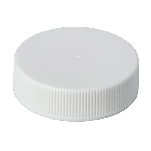38mm 38-400 White PP Plastic Smooth Top, Ribbed Side Cap Unlined