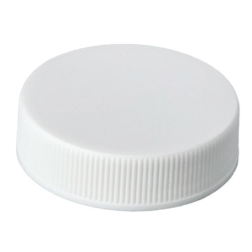 38mm 38-400 White Co-Polymer Plastic Matte Top, Ribbed Side  Cap, A01 Liner