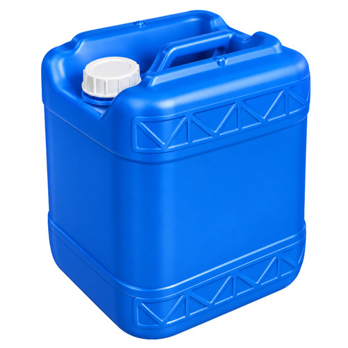 20 Liter Blue Rectangular HDPE Plastic Tight Head Pail, Integrated Handle, 6TPI, 70mm, Tamper Evident Closed Vent, Dust Cap, UN Rated