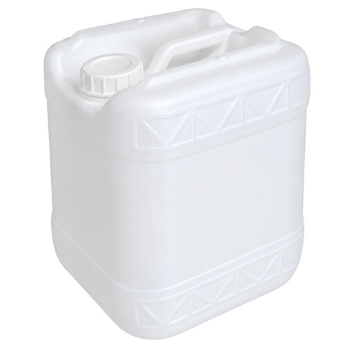 20 Liter White HDPE Plastic Square Tight Head Pail, 70mm. 6TPI, Dust Cap, Closed Vent, 22mm Installed, UN Rated