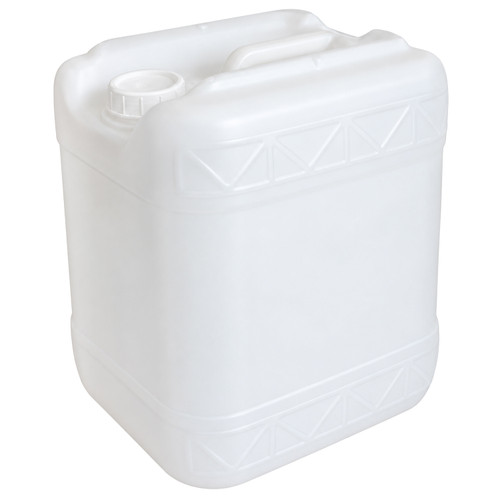 4 Gallon Natural HDPE Plastic Square Tight Head Pail, 70mm, 6TPI, Dust Cap, Closed Vent, 22mm Cap Installed, UN Rating