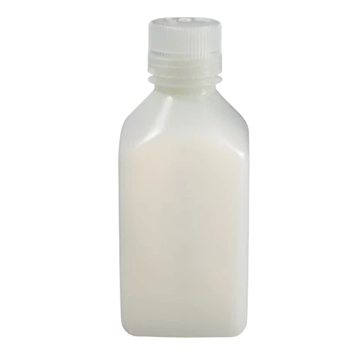 16 oz Natural HDPE Plastic Square Bottle, 38mm 38-430, 26 Gram, Graduation Marks, w/ Natural Cap