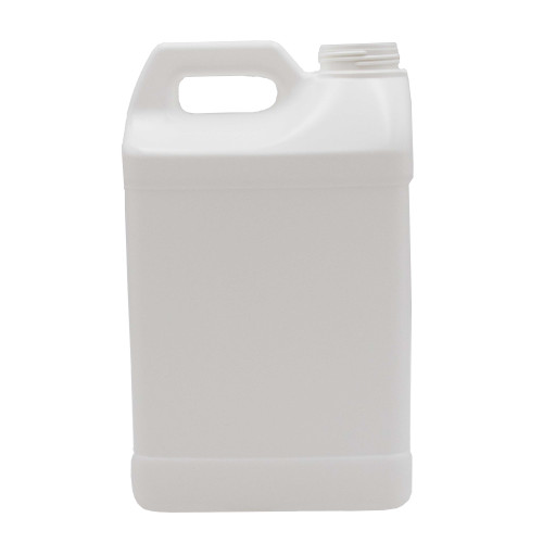 2.5 Gallon White HDPE Plastic F-Style Bottle, Flame Treated, 2 x 1, 63mm 63-485, White Box w/ Hand Holds,  365 Gram, UN Rated