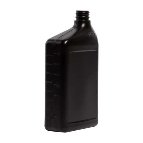 32 oz Black HDPE Plastic RTU Bottle, 28T1-2000 Drop-Loc Neck, 52 Gram