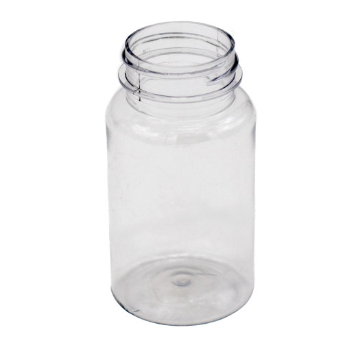 120 cc/mL Clear PET Plastic Round Packer Bottle, 38mm 38-400, 21 Gram
