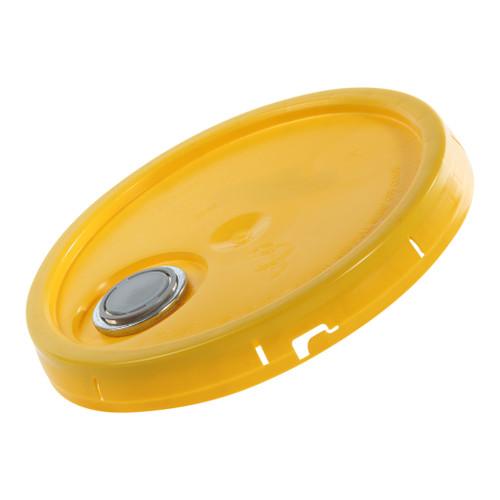 3.5-6 Gallon Yellow HDPE Plastic Tear Tab Pail Cover