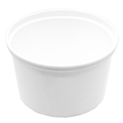 16 oz White PP Plastic Round Tub