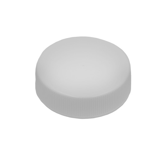 38mm 38-400 White PP Plastic Matte Top, Ribbed Sides Cap w/ F217 & PS22 Plain Liner