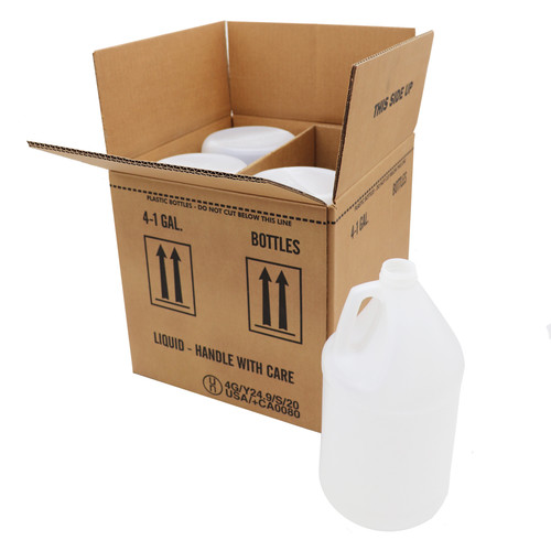 128 oz Natural HDPE Plastic Industrial Round Bottles, 38-400, 4x1, 114 Gram, Kraft Box