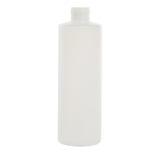 8 oz Natural HDPE Plastic Cylinder Bottle, Flame Treated, 24mm 24-410, 22 Gram