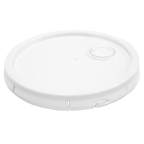 3.5-5 Gallon White HDPE Plastic Pail Cover, Plastic Spout, Gasket
