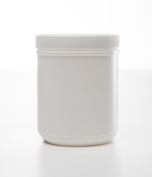 32 oz White HDPE Plastic Single Thread Canister, 100 mm 100-400, 43 Gram