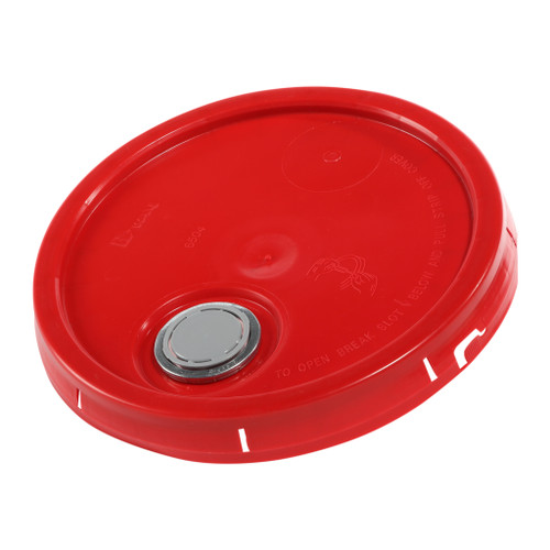 3.5-6 Gallon Red HDPE Plastic Tear Tab Pail Cover, Rieke Spout