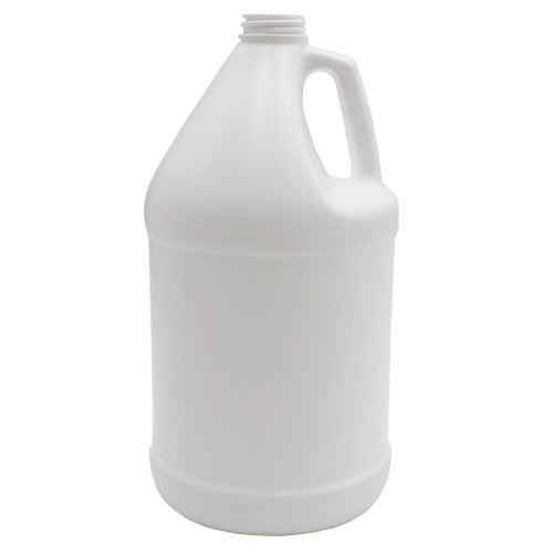128 oz White HDPE Plastic Industrial Round Bottles, 38-400, 4x1 Kit, Kraft Carton w/ Dividers, UN Rated