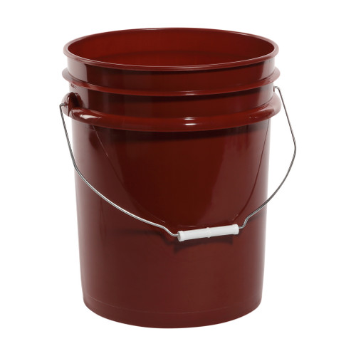 5 Gallon Red HDPE Plastic Open Head Pail w/ CWL