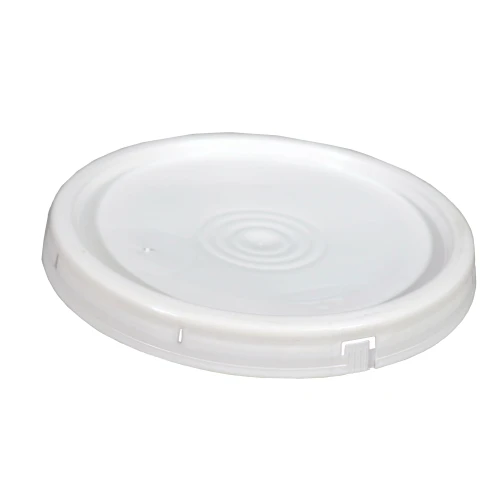 2 Gallon White HDPE Plastic Pail Tear Tab Cover, w/ Gasket
