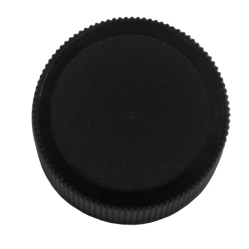 24mm, 24-410 Black Ribbed, Matte Top,  PP Plastic Cap, Heat Seal for PET Lined
