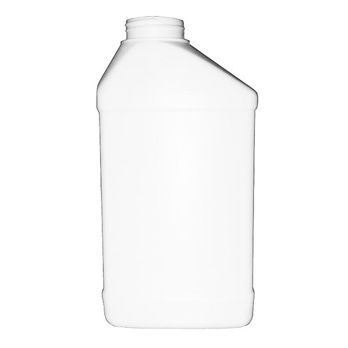 32 oz White HDPE Plastic Solid F-Style Bottle, No Handle, w/ View Stripe, 45mm 45-400, 67 Gram