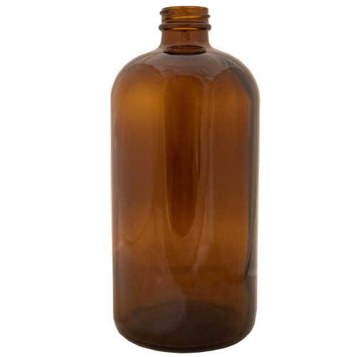 32 oz Amber Glass Boston Round Bottle, 33mm 33-400