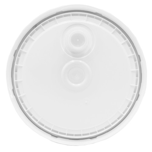 3.5-6 Gallon Natural HDPE Plastic Round Cover, w/ Spout, UN Rated