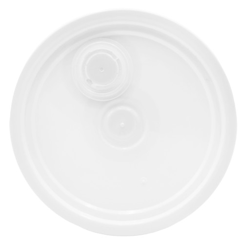 3.5-6 Gallon Natural HDPE Plastic Round Cover, w/ Spout, UN Rated