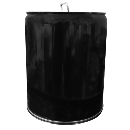 5 Gallon Black Steel Tight Head Pail, Red Phenolic Lining, 2" & 3/4" Tri-Sure® Fitting, Poly Irradiated Gasket, UN Rated