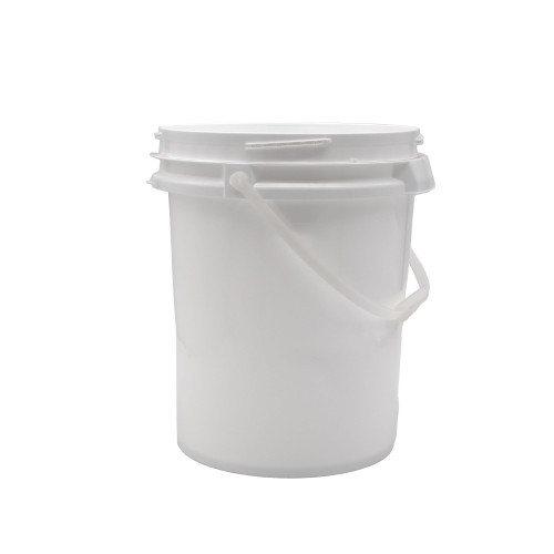 5.25 Gallon White HDPE Plastic Screw Top Pail, UN Rated