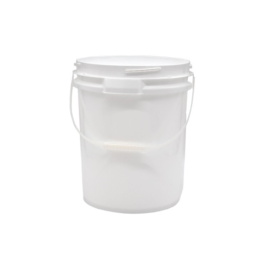5.25 Gallon White HDPE Plastic Screw Top Pail, UN Rated