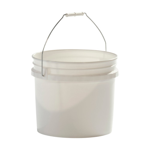 3.5 Gallon White HDPE Plastic Open Head Pail, UN Rated