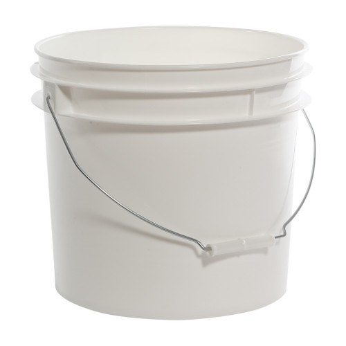 3.5 Gallon White HDPE Plastic Open Head Pail, UN Rated